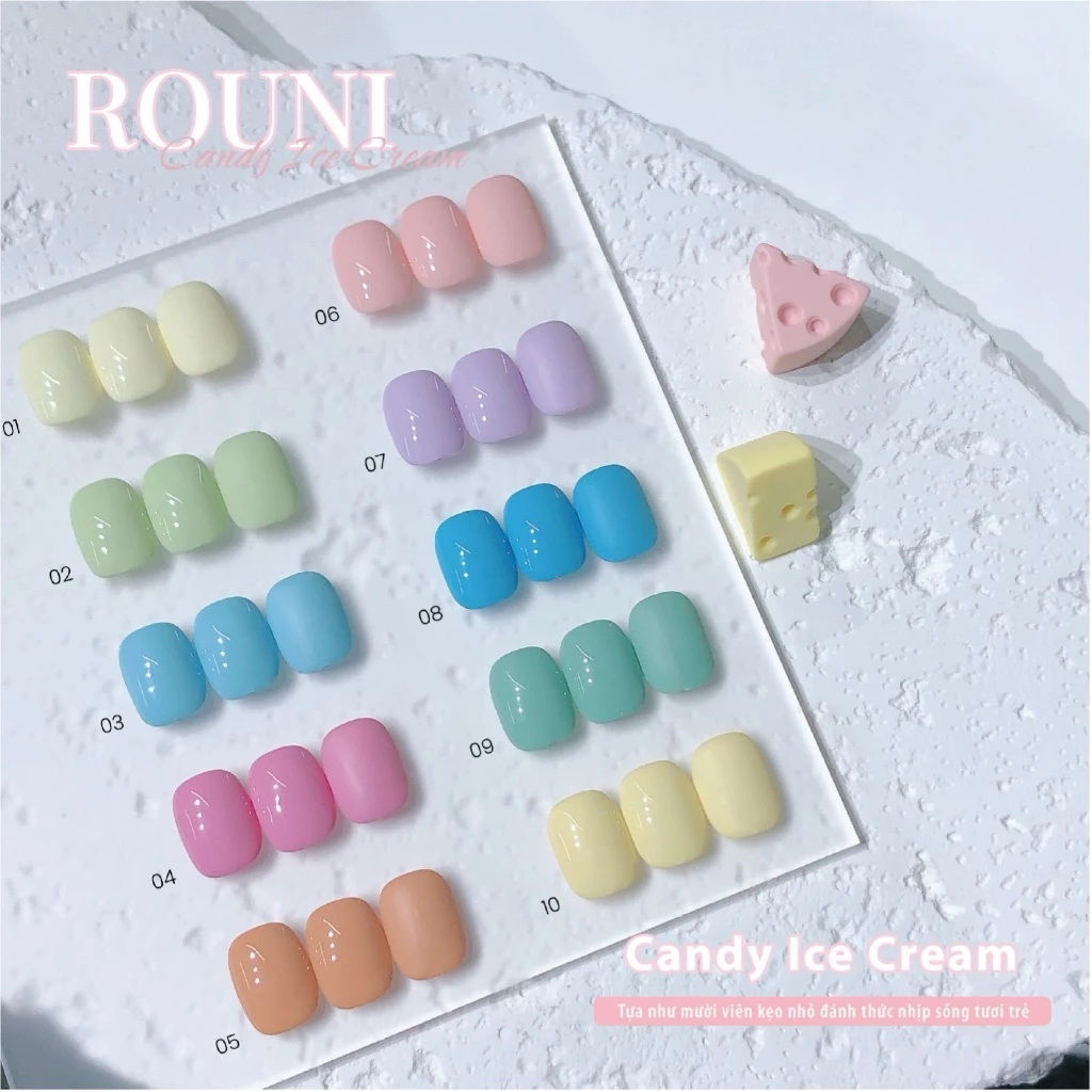 ROUNI Sơn Gel 10 Màu Kẹo Xu Hướng Hot Mùa Hè 2026