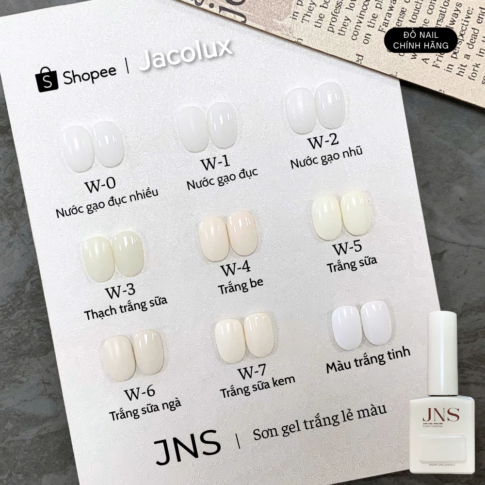 Sơn Gel Trắng Lẻ Màu JNS Nail Nghi Thảo