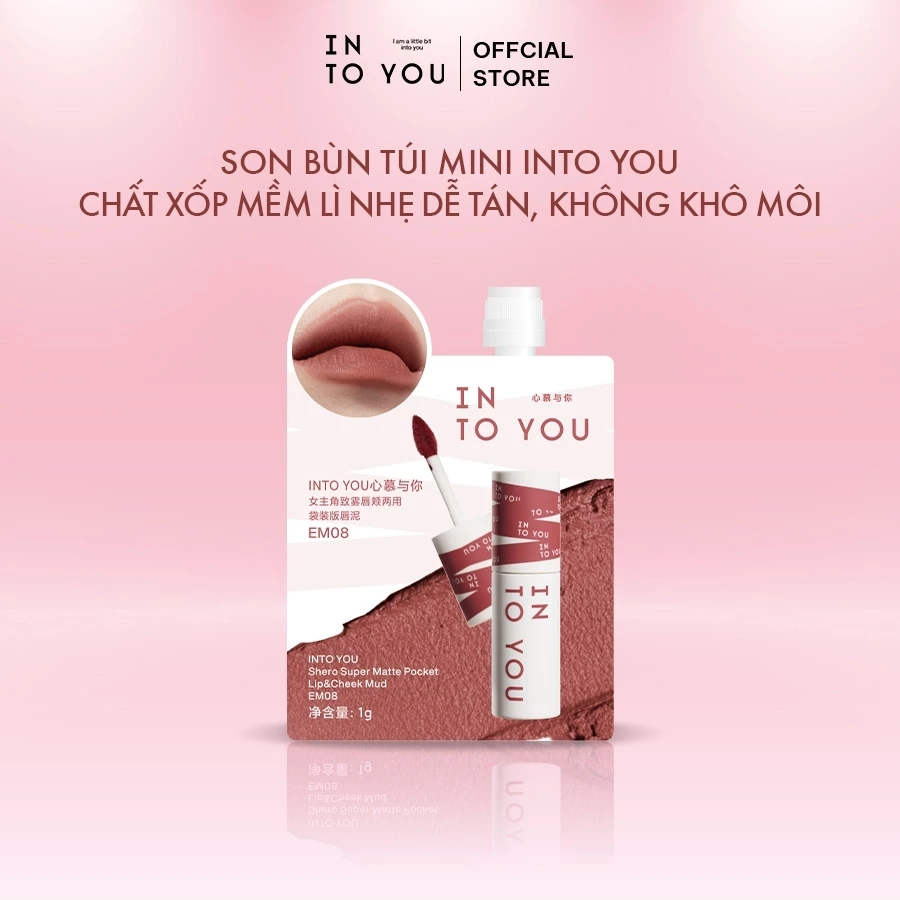 Son Bùn Túi Mini INTO YOU Giảm Thâm Môi 1g