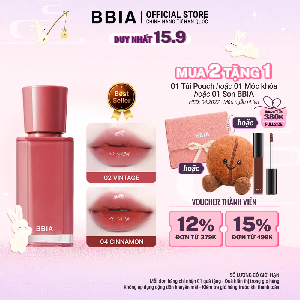 Son Tint Bóng BBIA Glow Tint Căng Mọng Trong Trẻo